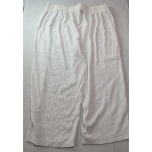 SOHO Wide Leg Gauze Pants Womens XL White Excellent Textured Drawstring Relaxed